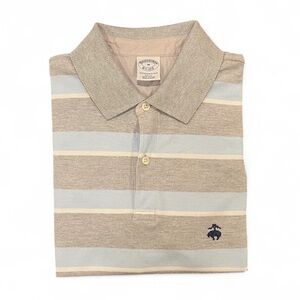 Brooks Brothers Slim Fit Short-Sleeve Performance Polo Medium Blue/Gray Stripe